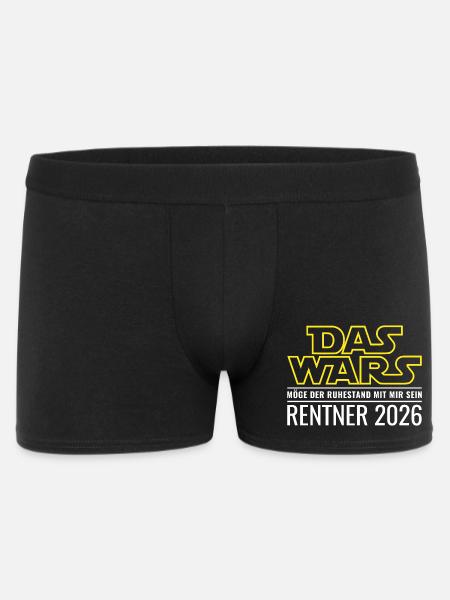 Rentner 2026 Das wars Ruhestand Rente - Männer Boxer Shorts - Schwarz
