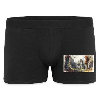 Autumn Ruins in Watercolor - Men's Boxer Shorts - black - Front
