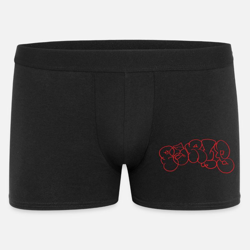 Roter Graffiti Bubble Paris Schriftzug - Männer Boxer Shorts - Schwarz