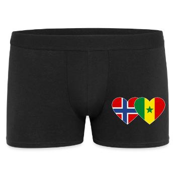 Norvège Sénégal Drapeau Coeur - Boxer Homme - noir - Devant