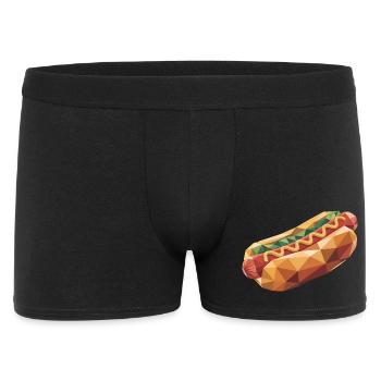 Hot Dog - Cooles Fastfood Logo - Männer Boxer Shorts - Schwarz - Vorne