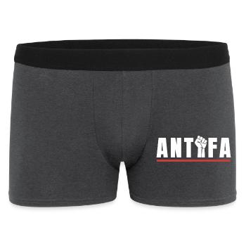 Antifa Protestfist Antifascist Statement - Men's Boxer Shorts - charcoal grey - Front