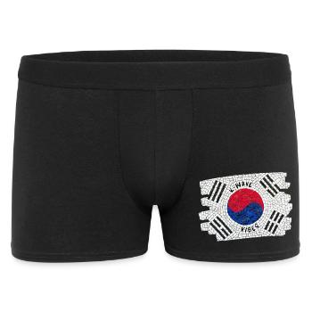 K-Wave Vibes Corée Drapeau Mosaïque Design - Boxer Homme - noir - Devant