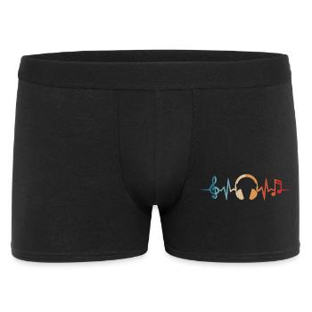 Music DJ Musician Headphones Heartbeat - Men's Boxer Shorts - black - Front
