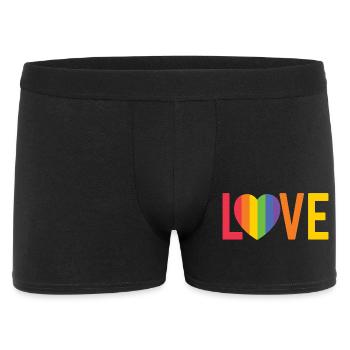 Rainbow Heart LOVE Design - Men's Boxer Shorts - black - Front