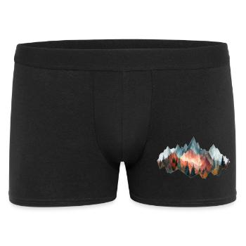 Forêt Montagnes Vintage - Boxer Homme - noir - Devant