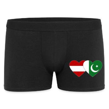 Austria Pakistan Flag Heart - Men's Boxer Shorts - black - Front