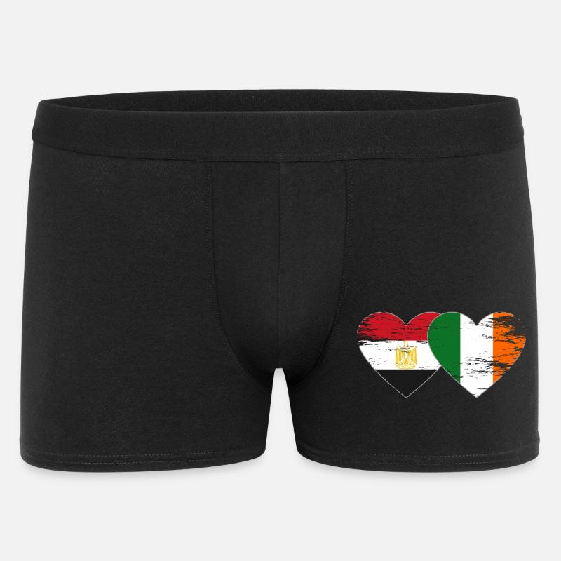 Egypte Irlande Drapeau Coeur Utilisé - Boxer Homme - noir