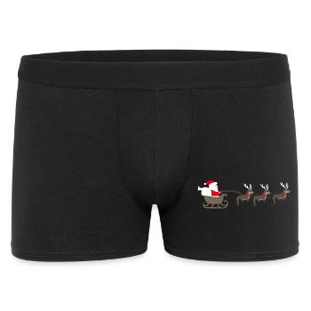 Sea Otter Cartoon Christmas Gift - Men's Boxer Shorts - black - Front