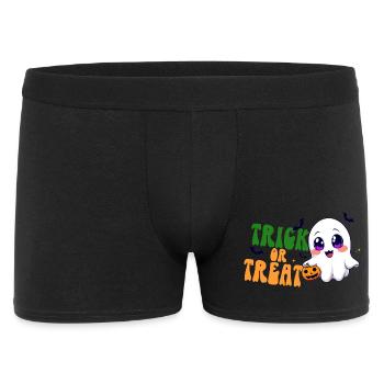 Kawaii Ghost Trick or Treat Halloween Pumpkin Candy - Men's Boxer Shorts - black - Front