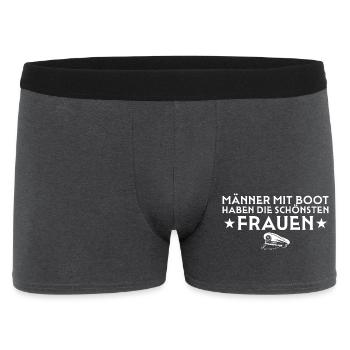 Les hommes avec un bateau ont les plus belles femmes - Boxer Homme - charbon - Devant
