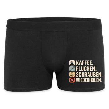 Kaffee Fluchen Schrauben Wiederholen - Männer Boxer Shorts - Schwarz - Vorne