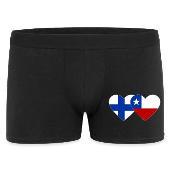 Finland Chile Flag Heart - Men's Boxer Shorts - black - Front