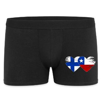 Finland Chile Flag Heart - Men's Boxer Shorts - black - Front