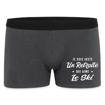 Pensionierter Skienthusiast - Männer Boxer Shorts - Anthrazit - Vorne