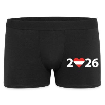 I love Austria 2026, vacation in Austria 2026 - Men's Boxer Shorts - black - Front
