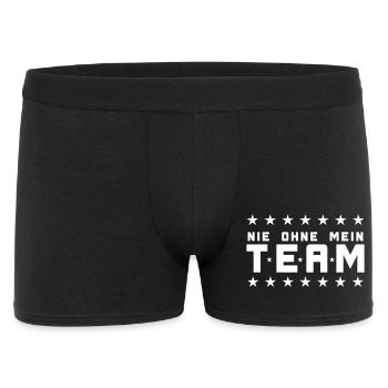 Mein Team - Männer Boxer Shorts - Schwarz - Vorne