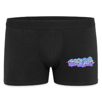 Flamants roses sur la route - Boxer Homme - noir - Devant