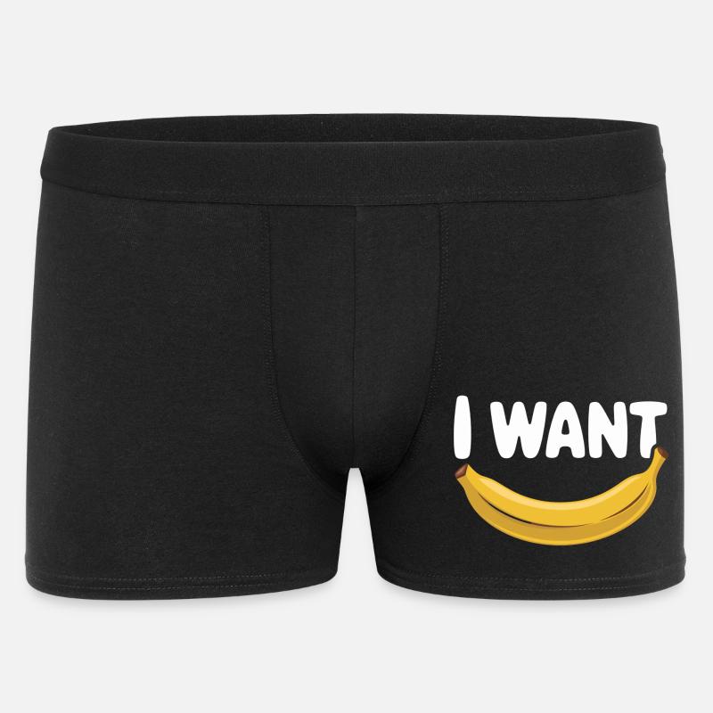 I Want Banane Funn - Männer Boxer Shorts - Schwarz