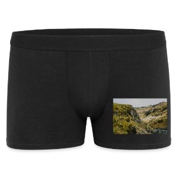 Toile de fond d’impression de pays de collines - Boxer Homme - noir - Devant