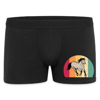 Motif Cheval Motif Cheval Look Vintage Rétro - Boxer Homme - noir - Devant