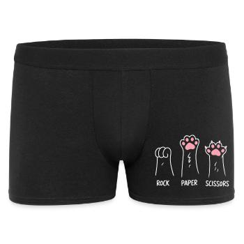 Cat Paw Rock Paper Scissors Humour De Jeu Animal - Boxer Homme - noir - Devant