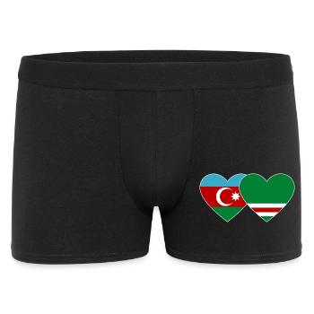 Azerbaïdjan Tchétchénie Drapeau Coeur - Boxer Homme - noir - Devant