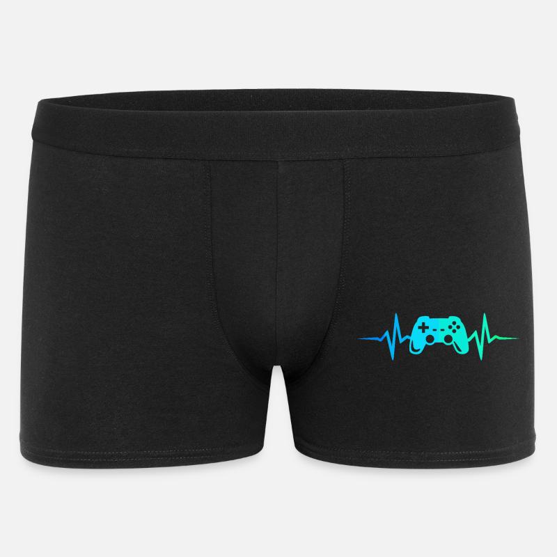 Gamer Herzschlag Gaming Controller Gamepad Zocker - Männer Boxer Shorts - Schwarz