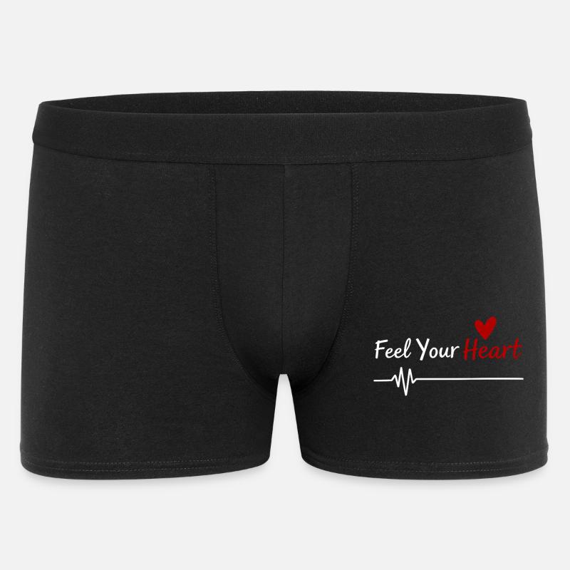 Feel Your Heart Statement Saying - Men's Boxer Shorts - black
