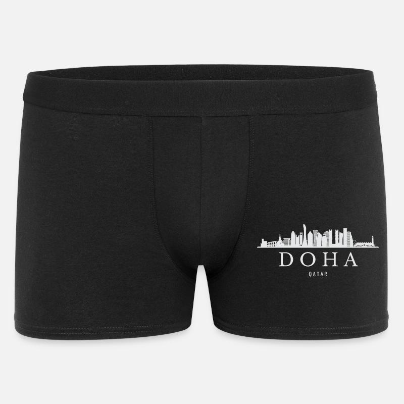 Skyline von Doha, Doha Katar - Männer Boxer Shorts - Schwarz