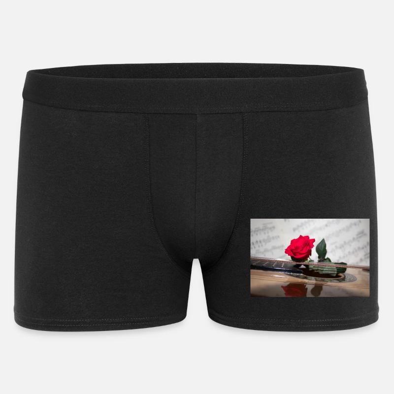 Red Rose an der Gitarre - Männer Boxer Shorts - Schwarz