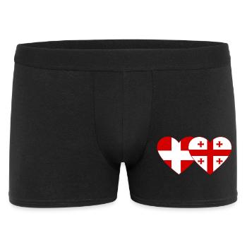 Denmark Georgia flag heart used - Men's Boxer Shorts - black - Front