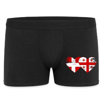 Denmark Georgia flag heart used - Men's Boxer Shorts - black - Front