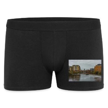Urban River Scene with Bridge - Men's Boxer Shorts - black - Front