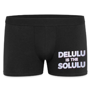 Delulu Is The Solulu 3D Silver Typography - Men's Boxer Shorts - black - Front