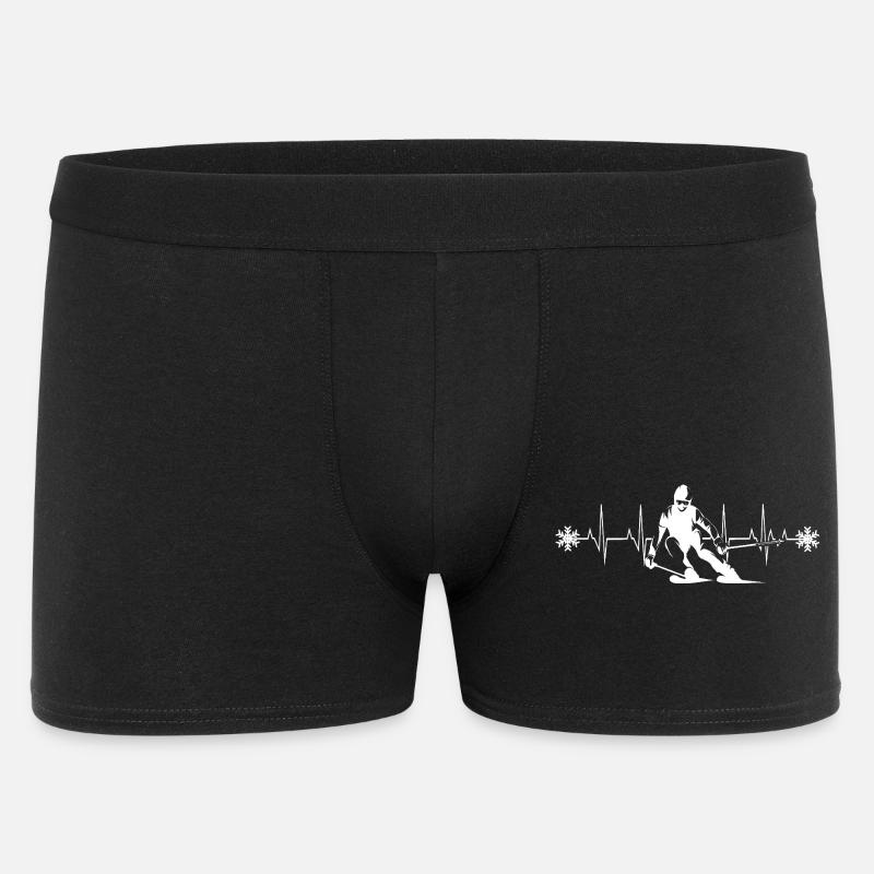 Skifahrer Silhouette Winter Minimalistisch - Männer Boxer Shorts - Schwarz