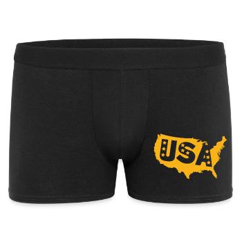 USA Map Emblem with Stars - Men's Boxer Shorts - black - Front