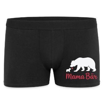Future Mom MAMA BEAR Retro Funny - Men's Boxer Shorts - black - Front