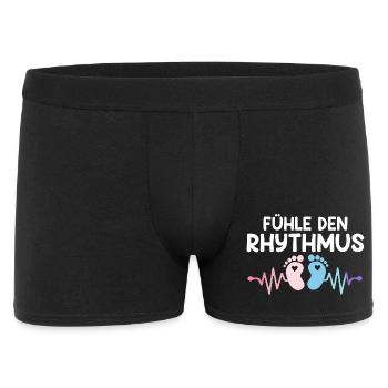 Expectant Mom FEEL THE RHYTHM Funny - Men's Boxer Shorts - black - Front