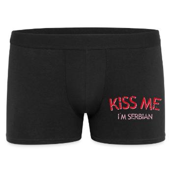 Embrasse-moi, je suis serbe - Boxer Homme - noir - Devant