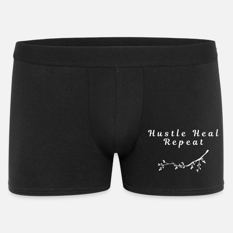 Hustle Heal Repeat - Design minimal motivant - Boxer Homme - noir