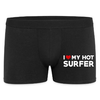 I Love My Hot Surfer Husband Wife Boyfriend - Men's Boxer Shorts - black - Front