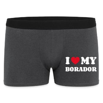 I Love My Borador Dog Owner - Men's Boxer Shorts - charcoal grey - Front