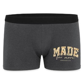 Made for More Bible Quote Blossoms - Men's Boxer Shorts - charcoal grey - Front