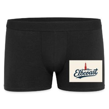 20251020_1804_Elbcoast_Schriftzug_Design_simple - Männer Boxer Shorts - Schwarz - Vorne