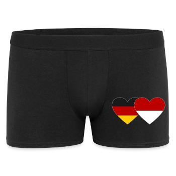 Germany Indonesia Flag Heart - Men's Boxer Shorts - black - Front