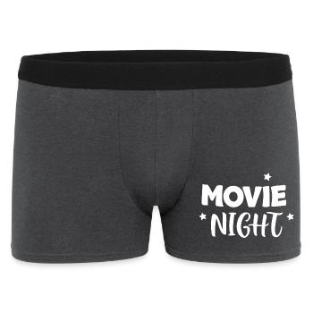 Kinoabend Fette Buchstaben - Männer Boxer Shorts - Anthrazit - Vorne