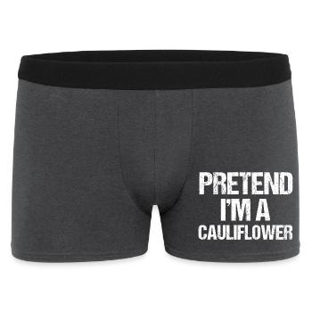 Pretend im a cauliflower lazy halloween costume   - Men's Boxer Shorts - charcoal grey - Front