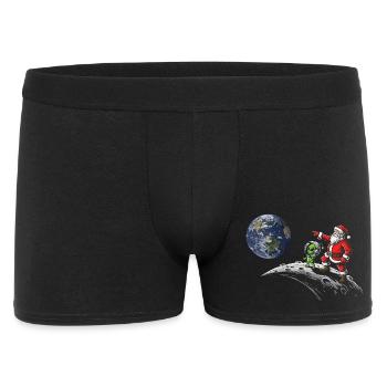 Diablotin de Noël galactique sur la lune - Boxer Homme - noir - Devant
