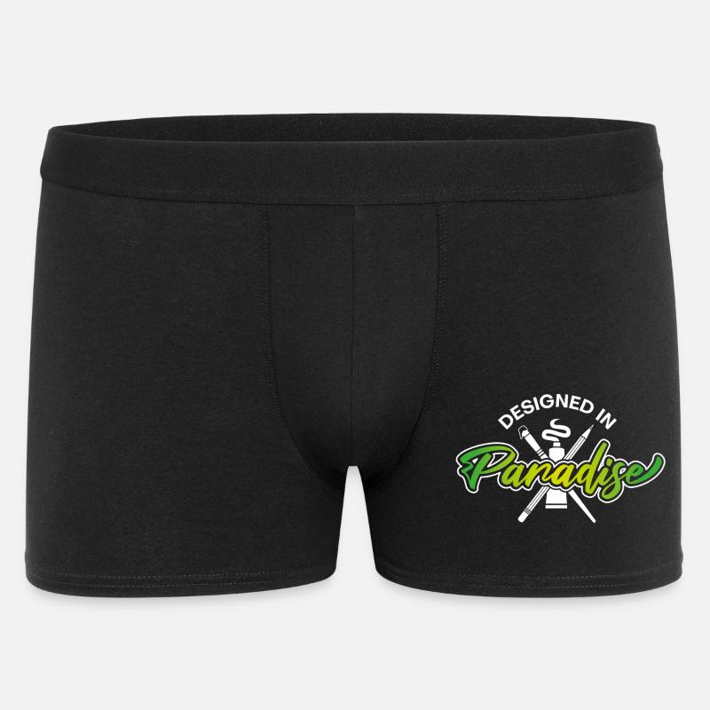 Designed in Paradise  - Männer Boxer Shorts - Schwarz